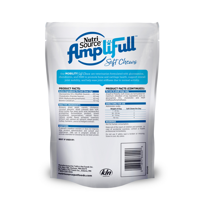 NutriSource AmpliFull Mobility Dog Soft Chew Supplement