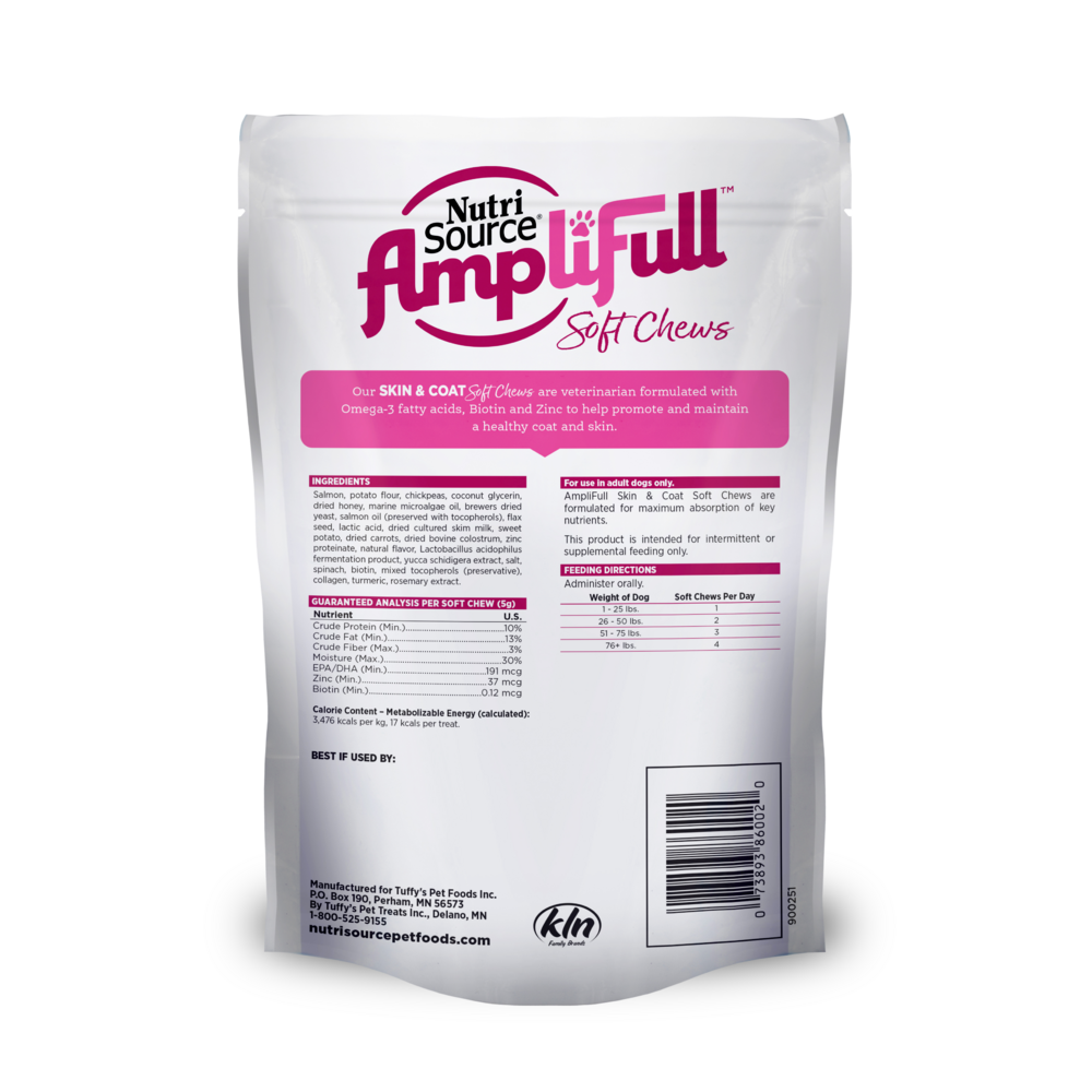 NutriSource AmpliFull Skin & Coat Dog Soft Chew Supplement