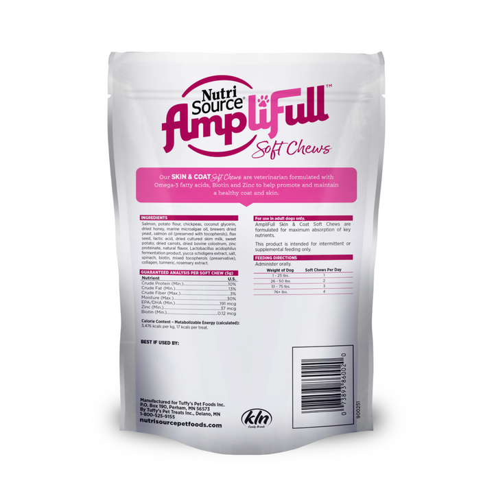 NutriSource AmpliFull Skin & Coat Dog Soft Chew Supplement