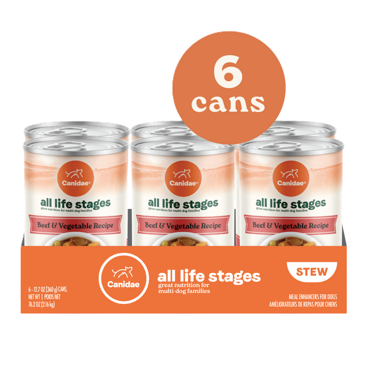 Canidae All Life Stages Wet Dog Food, Chunky Stew Toppers, Beef & Vegetable Recipe, 12.7 oz.