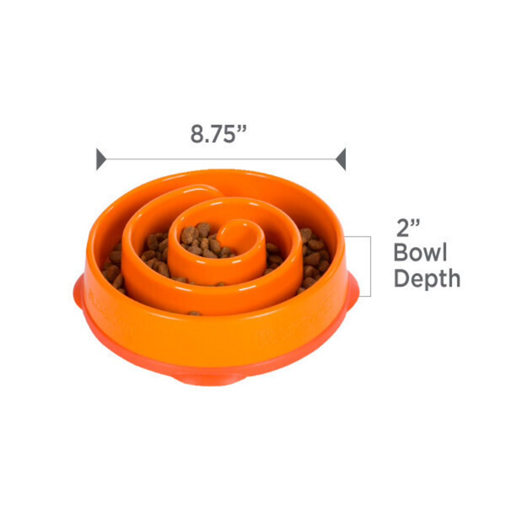 Outward Hound Fun Feeder Orange Swirl Dog Bowl