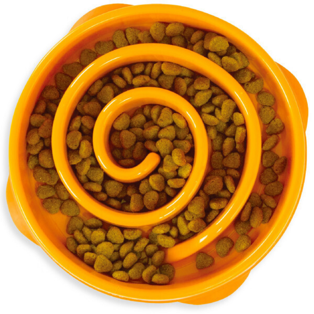 Outward Hound Fun Feeder Orange Swirl Dog Bowl