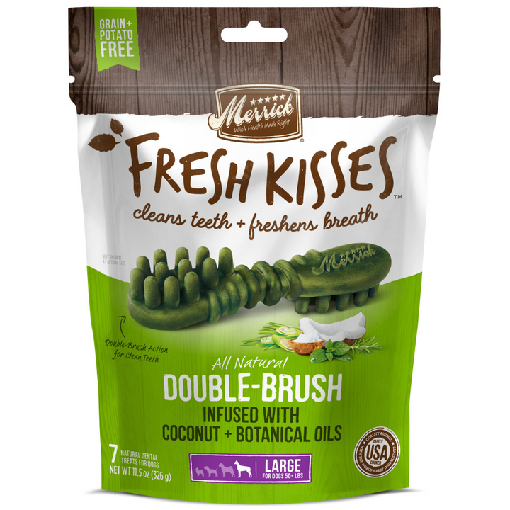 Merrick Fresh Kisses Coconut Oil and Botanics Dental Dog Chews Large
