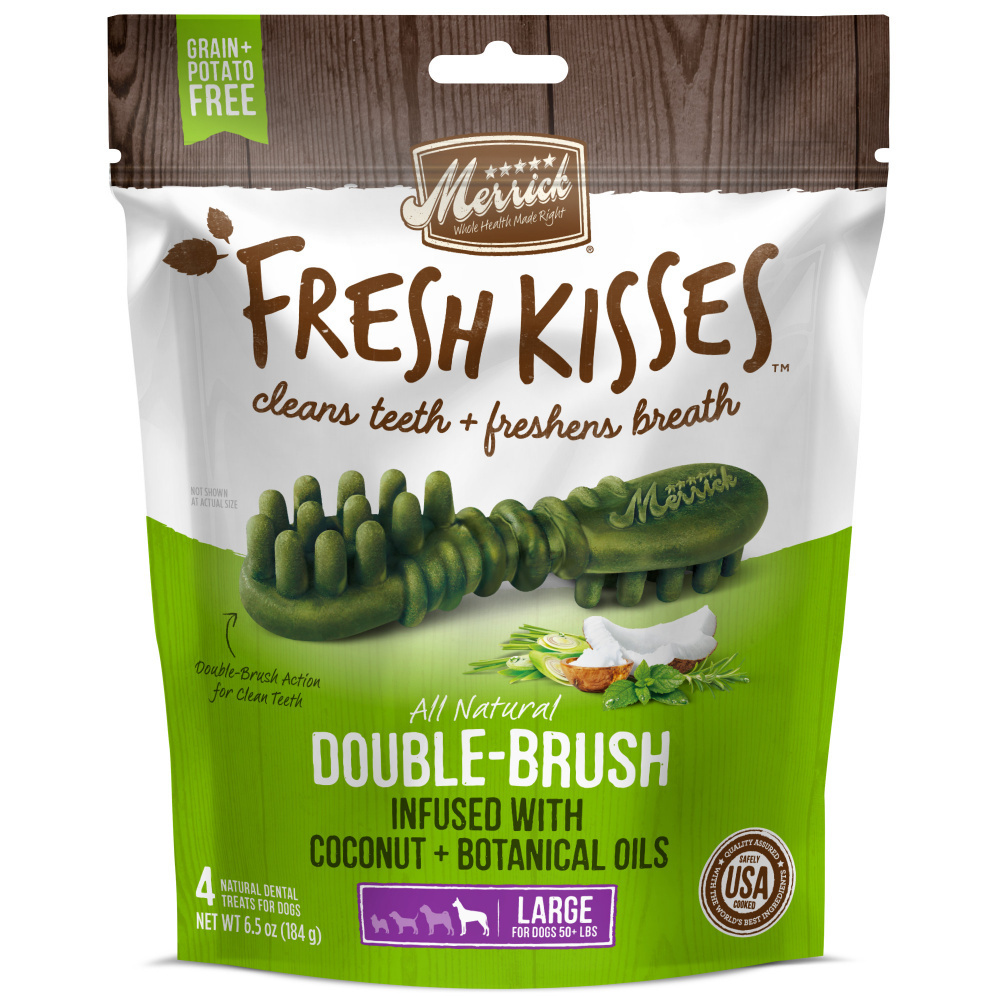 Merrick Fresh Kisses Coconut Oil and Botanics Dental Dog Chews Large